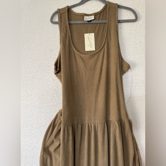 Universal thread brown, ribbed maxi dress sleeveless tank flowy casual  2X plus - Picture 5 of 7